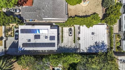 Overhead view showing owned solar and site layout