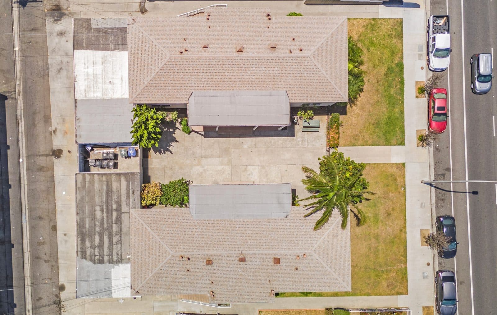 Overhead aerial of the two adjacent parcels side by side