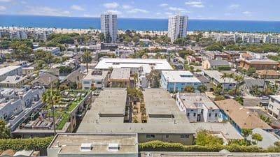 Aerial view toward Santa Monica State Beach half a mile from 2727 3rd Street